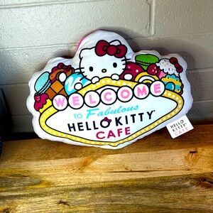 Hello Kitty Sanrio Welcome to Las Vegas Kitty Cafe pink/white pillow